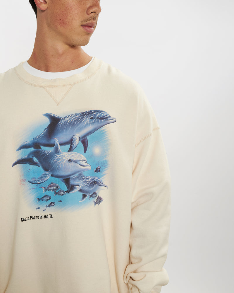 Vintage 90s Dolphin Wildlife Sweatshirt <br>XXL , The Real Deal , newtown, sydney, australia, thrift store, opshop, preloved, secondhand, sustainable, retro, antique, 70s, 80s, 90s, 2000s, 00s, fashion, clothing, streetwear, trendy, garment, style, boutique, store, shop, archive, sale, cheap, best, top