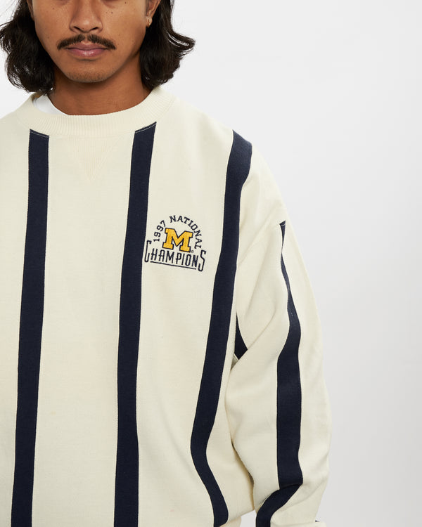 Vintage 1997 University of Michigan Wolverines Sweatshirt <br>L , The Real Deal , newtown, sydney, australia, thrift store, opshop, preloved, secondhand, sustainable, retro, antique, 70s, 80s, 90s, 2000s, 00s, fashion, clothing, streetwear, trendy, garment, style, boutique, store, shop, archive, sale, cheap, best, top