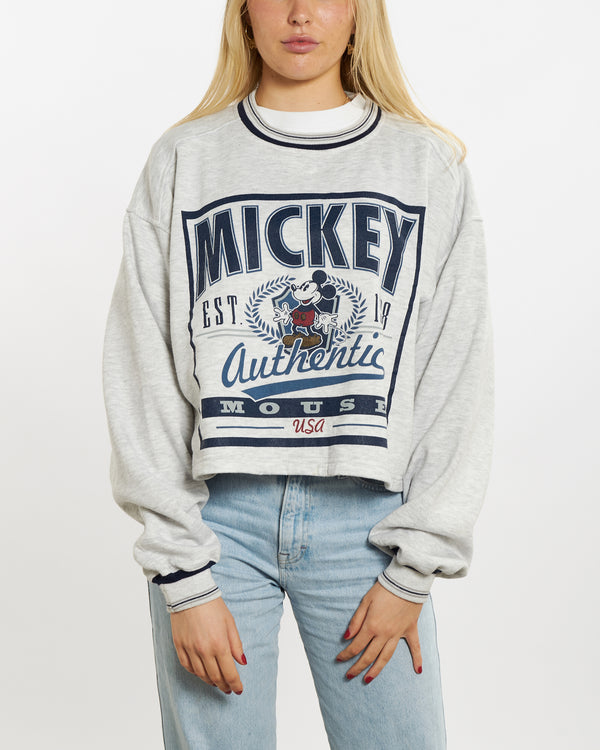 90s Disney Mickey Mouse Cropped Sweatshirt <br>M