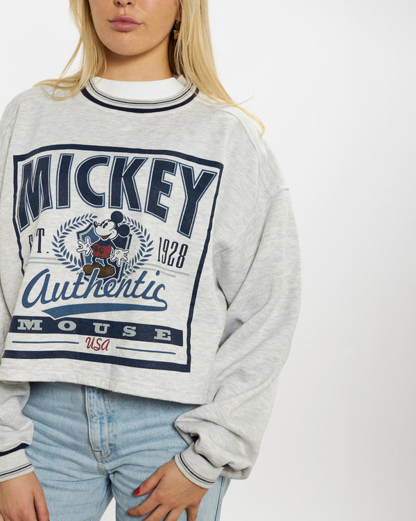90s Disney Mickey Mouse Cropped Sweatshirt <br>M