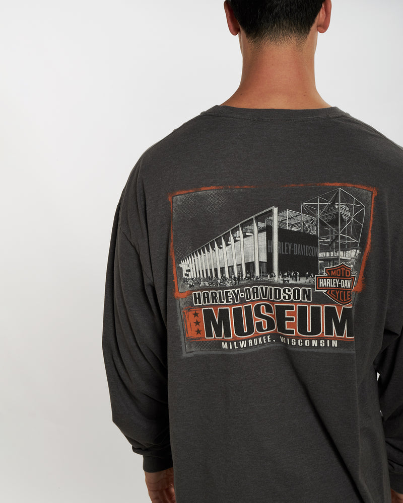 Vintage Harley Davidson Long Sleeve Tee <br>XXL , The Real Deal , newtown, sydney, australia, thrift store, opshop, preloved, secondhand, sustainable, retro, antique, 70s, 80s, 90s, 2000s, 00s, fashion, clothing, streetwear, trendy, garment, style, boutique, store, shop, archive, sale, cheap, best, top