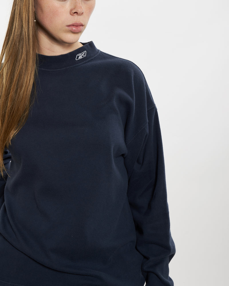 Vintage Reebok Mock Neck Long Sleeve Tee <br>M , The Real Deal , newtown, sydney, australia, thrift store, opshop, preloved, secondhand, sustainable, retro, antique, 70s, 80s, 90s, 2000s, 00s, fashion, clothing, streetwear, trendy, garment, style, boutique, store, shop, archive, sale, cheap, best, top