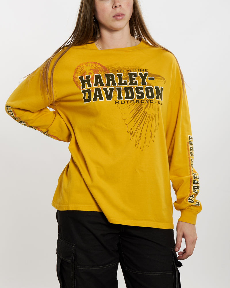 Vintage Harley Davidson Long Sleeve Tee <br>M , The Real Deal , newtown, sydney, australia, thrift store, opshop, preloved, secondhand, sustainable, retro, antique, 70s, 80s, 90s, 2000s, 00s, fashion, clothing, streetwear, trendy, garment, style, boutique, store, shop, archive, sale, cheap, best, top