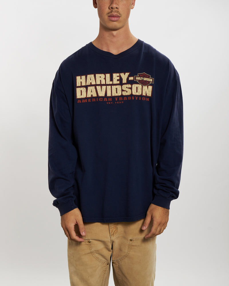 Vintage Harley Davidson Long Sleeve Tee <br>XL , The Real Deal , newtown, sydney, australia, thrift store, opshop, preloved, secondhand, sustainable, retro, antique, 70s, 80s, 90s, 2000s, 00s, fashion, clothing, streetwear, trendy, garment, style, boutique, store, shop, archive, sale, cheap, best, top