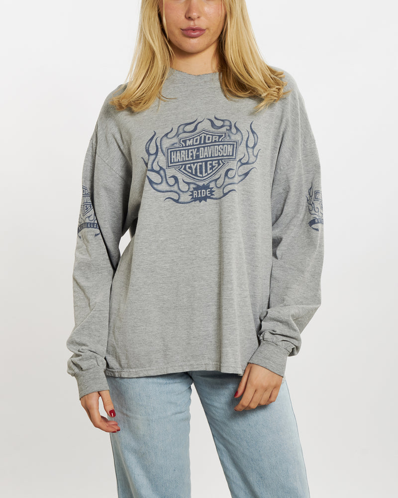 Vintage Harley Davidson Long Sleeve Tee <br>M , The Real Deal , newtown, sydney, australia, thrift store, opshop, preloved, secondhand, sustainable, retro, antique, 70s, 80s, 90s, 2000s, 00s, fashion, clothing, streetwear, trendy, garment, style, boutique, store, shop, archive, sale, cheap, best, top