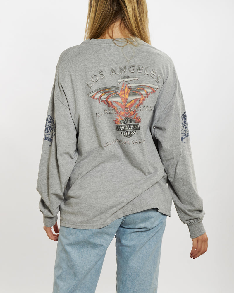 Vintage Harley Davidson Long Sleeve Tee <br>M , The Real Deal , newtown, sydney, australia, thrift store, opshop, preloved, secondhand, sustainable, retro, antique, 70s, 80s, 90s, 2000s, 00s, fashion, clothing, streetwear, trendy, garment, style, boutique, store, shop, archive, sale, cheap, best, top