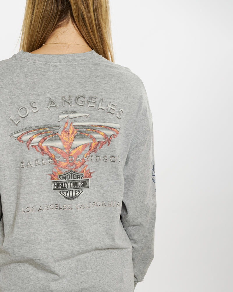 Vintage Harley Davidson Long Sleeve Tee <br>M , The Real Deal , newtown, sydney, australia, thrift store, opshop, preloved, secondhand, sustainable, retro, antique, 70s, 80s, 90s, 2000s, 00s, fashion, clothing, streetwear, trendy, garment, style, boutique, store, shop, archive, sale, cheap, best, top