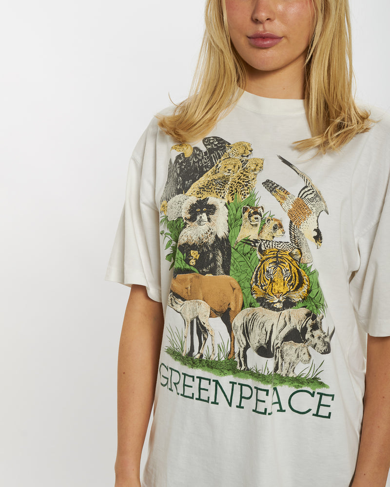 Vintage 90s Greenpeace Wildlife Tee <br>M , The Real Deal , newtown, sydney, australia, thrift store, opshop, preloved, secondhand, sustainable, retro, antique, 70s, 80s, 90s, 2000s, 00s, fashion, clothing, streetwear, trendy, garment, style, boutique, store, shop, archive, sale, cheap, best, top