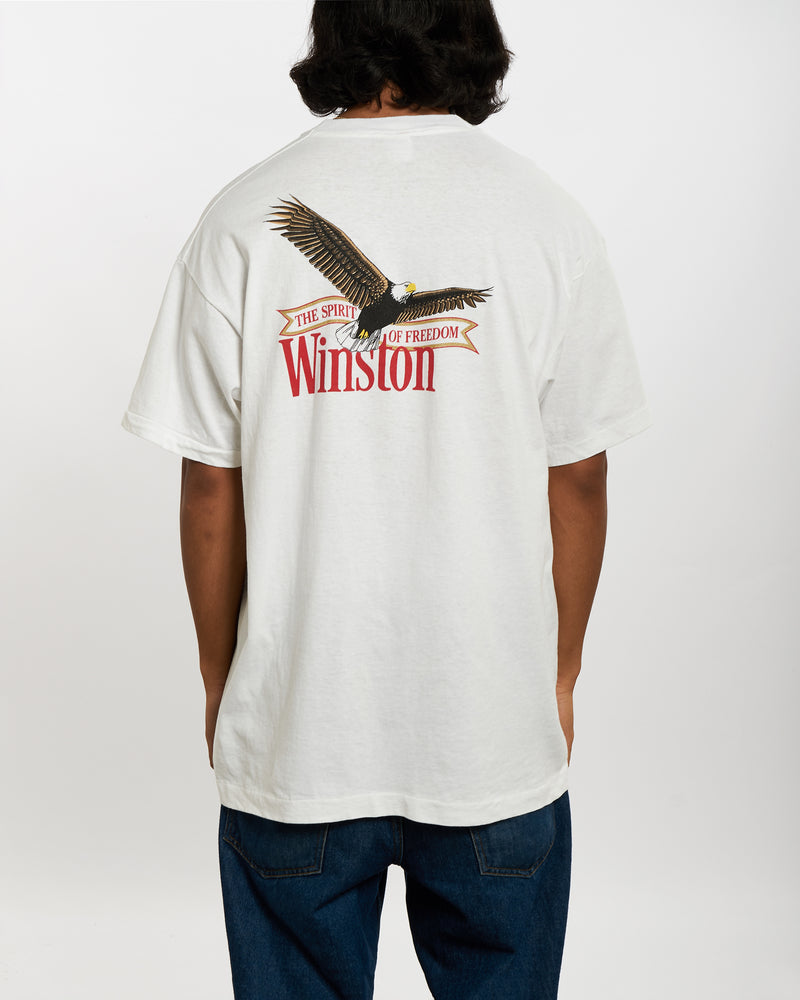 Vintage 90s Winston Cigarettes Tee <br>L , The Real Deal , newtown, sydney, australia, thrift store, opshop, preloved, secondhand, sustainable, retro, antique, 70s, 80s, 90s, 2000s, 00s, fashion, clothing, streetwear, trendy, garment, style, boutique, store, shop, archive, sale, cheap, best, top