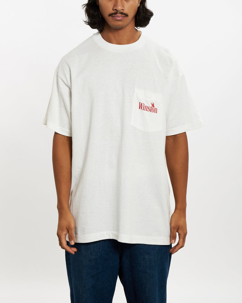 Vintage 90s Winston Cigarettes Tee <br>L , The Real Deal , newtown, sydney, australia, thrift store, opshop, preloved, secondhand, sustainable, retro, antique, 70s, 80s, 90s, 2000s, 00s, fashion, clothing, streetwear, trendy, garment, style, boutique, store, shop, archive, sale, cheap, best, top