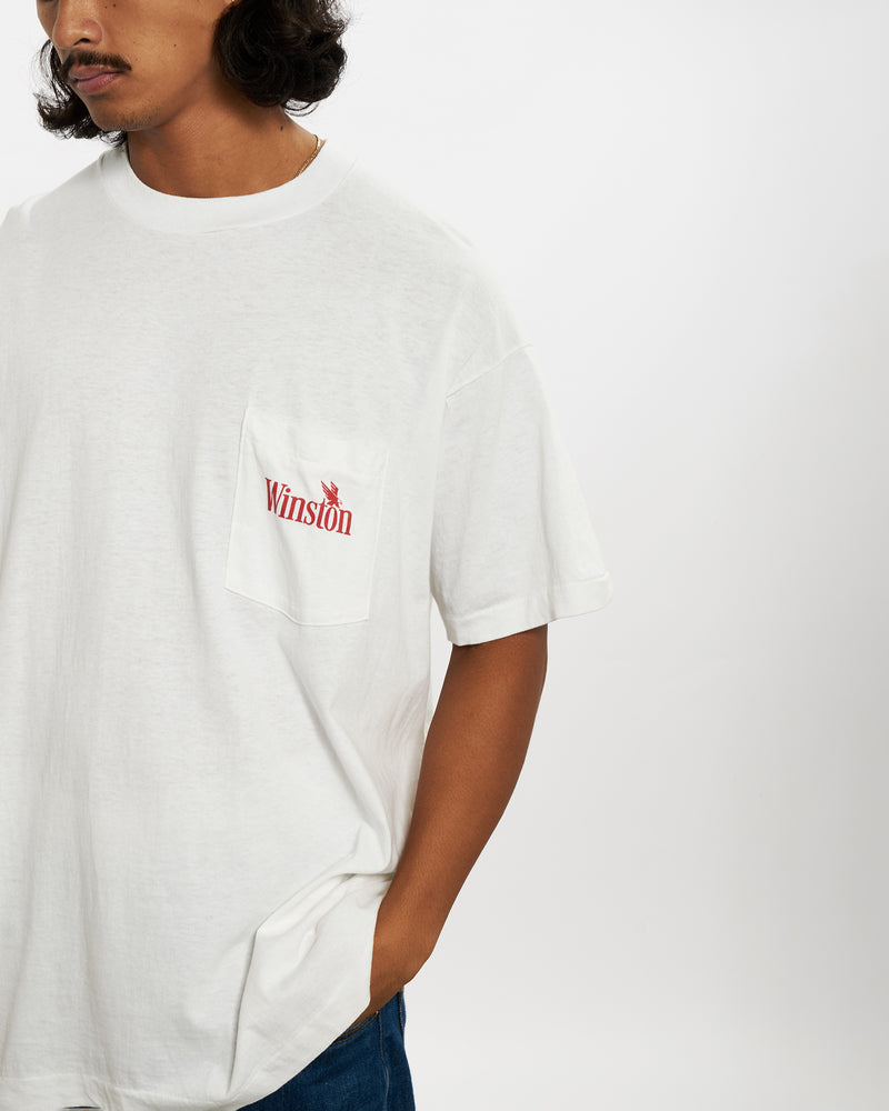 Vintage 90s Winston Cigarettes Tee <br>L , The Real Deal , newtown, sydney, australia, thrift store, opshop, preloved, secondhand, sustainable, retro, antique, 70s, 80s, 90s, 2000s, 00s, fashion, clothing, streetwear, trendy, garment, style, boutique, store, shop, archive, sale, cheap, best, top