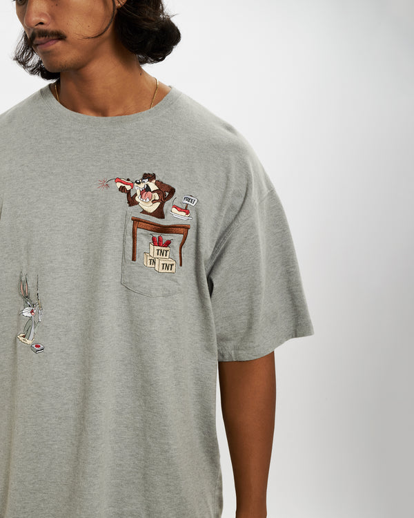 1998 Looney Tunes Embroidered Pocket Tee <br>L