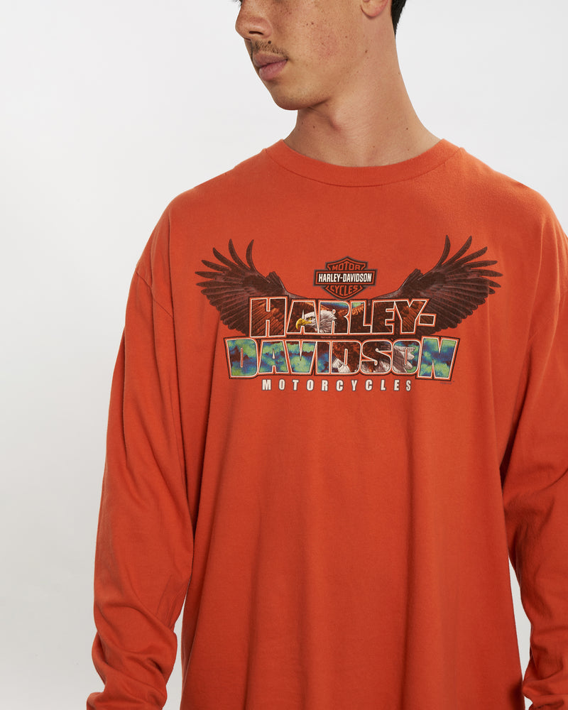 Vintage Harley Davidson Long Sleeve Tee <br>XL , The Real Deal , newtown, sydney, australia, thrift store, opshop, preloved, secondhand, sustainable, retro, antique, 70s, 80s, 90s, 2000s, 00s, fashion, clothing, streetwear, trendy, garment, style, boutique, store, shop, archive, sale, cheap, best, top