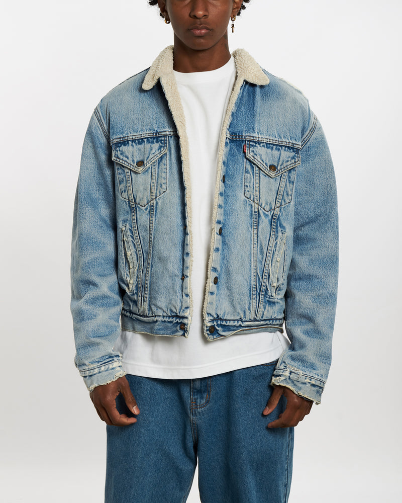 Vintage 90s Levi's Sherpa Denim Jacket <br>L , The Real Deal , newtown, sydney, australia, thrift store, opshop, preloved, secondhand, sustainable, retro, antique, 70s, 80s, 90s, 2000s, 00s, fashion, clothing, streetwear, trendy, garment, style, boutique, store, shop, archive, sale, cheap, best, top