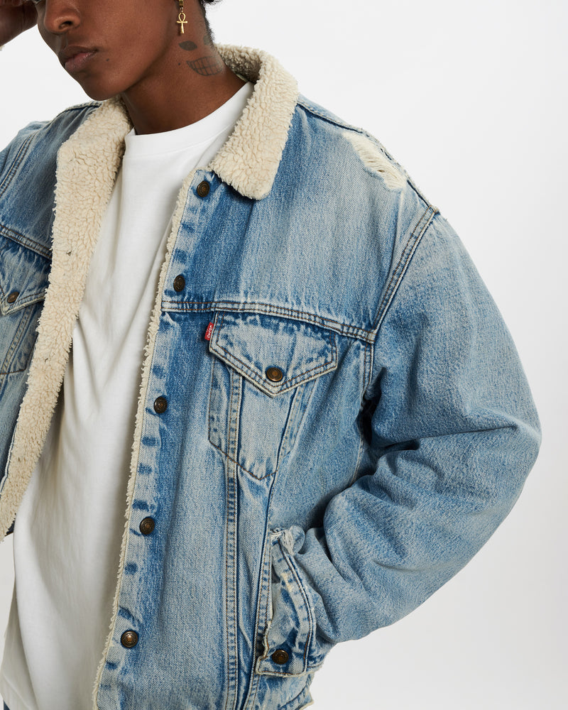 Vintage 90s Levi's Sherpa Denim Jacket <br>L , The Real Deal , newtown, sydney, australia, thrift store, opshop, preloved, secondhand, sustainable, retro, antique, 70s, 80s, 90s, 2000s, 00s, fashion, clothing, streetwear, trendy, garment, style, boutique, store, shop, archive, sale, cheap, best, top