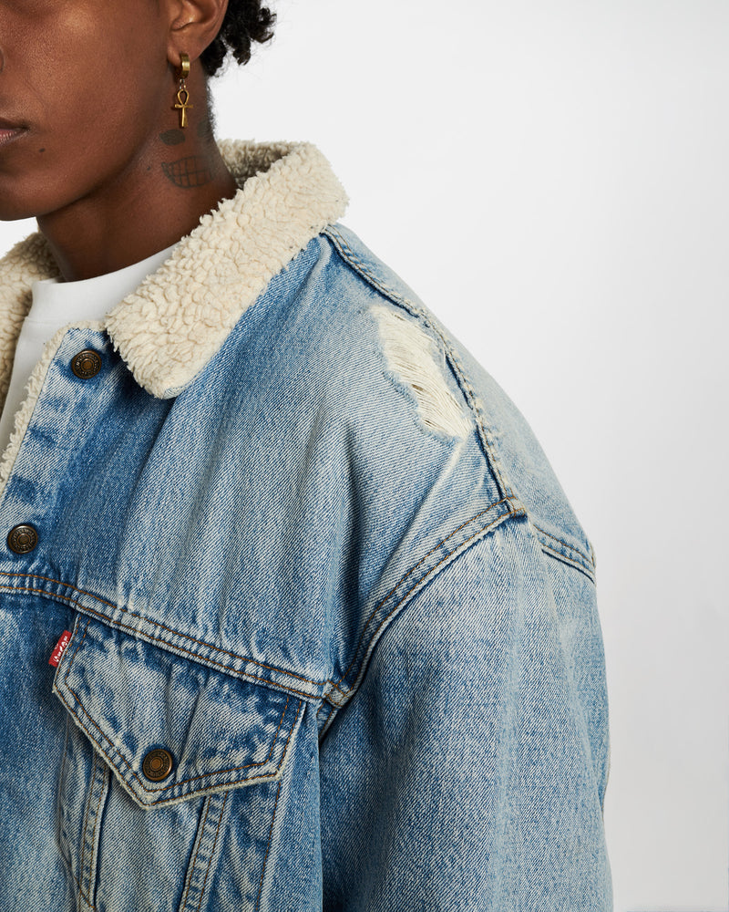 90s Levi's Sherpa Denim Jacket <br>L