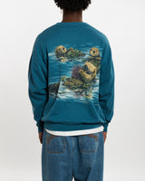 Vintage 90s Wildlife 'Otters' Sweatshirt <br>L , The Real Deal , newtown, sydney, australia, thrift store, opshop, preloved, secondhand, sustainable, retro, antique, 70s, 80s, 90s, 2000s, 00s, fashion, clothing, streetwear, trendy, garment, style, boutique, store, shop, archive, sale, cheap, best, top