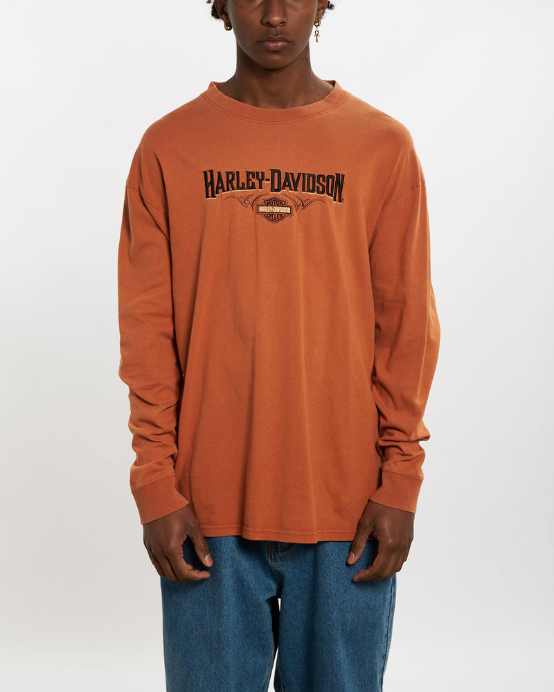 Vintage 90s Harley Davidson Long Sleeve Tee <br>L , The Real Deal , newtown, sydney, australia, thrift store, opshop, preloved, secondhand, sustainable, retro, antique, 70s, 80s, 90s, 2000s, 00s, fashion, clothing, streetwear, trendy, garment, style, boutique, store, shop, archive, sale, cheap, best, top
