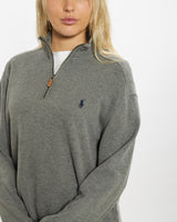 Vintage 90s Polo Ralph Lauren Quarter Zip Sweater <br>M , The Real Deal , newtown, sydney, australia, thrift store, opshop, preloved, secondhand, sustainable, retro, antique, 70s, 80s, 90s, 2000s, 00s, fashion, clothing, streetwear, trendy, garment, style, boutique, store, shop, archive, sale, cheap, best, top