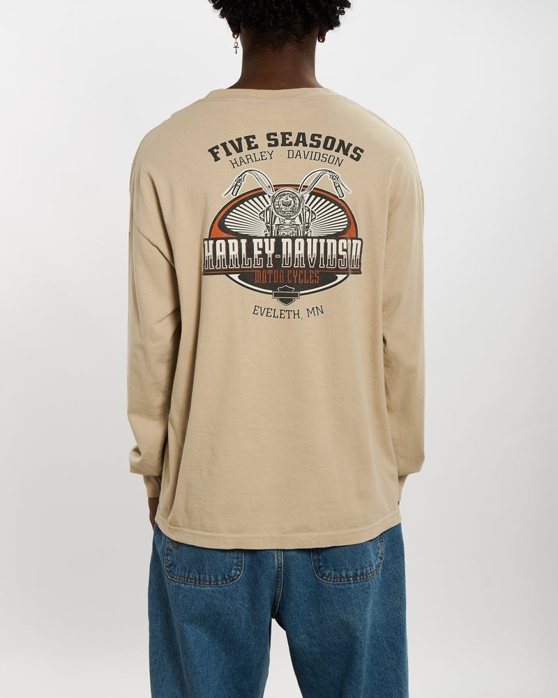 Vintage Harley Davidson Long Sleeve Tee <br>L , The Real Deal , newtown, sydney, australia, thrift store, opshop, preloved, secondhand, sustainable, retro, antique, 70s, 80s, 90s, 2000s, 00s, fashion, clothing, streetwear, trendy, garment, style, boutique, store, shop, archive, sale, cheap, best, top