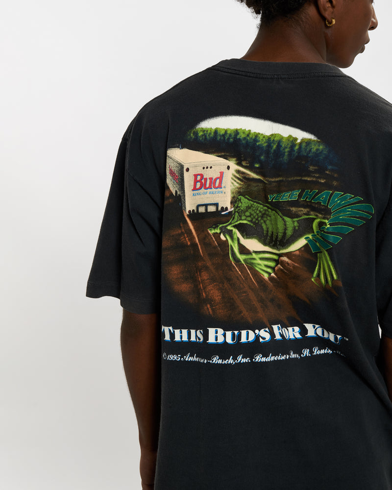 Vintage 1995 Budweiser Tee <br>L , The Real Deal , newtown, sydney, australia, thrift store, opshop, preloved, secondhand, sustainable, retro, antique, 70s, 80s, 90s, 2000s, 00s, fashion, clothing, streetwear, trendy, garment, style, boutique, store, shop, archive, sale, cheap, best, top