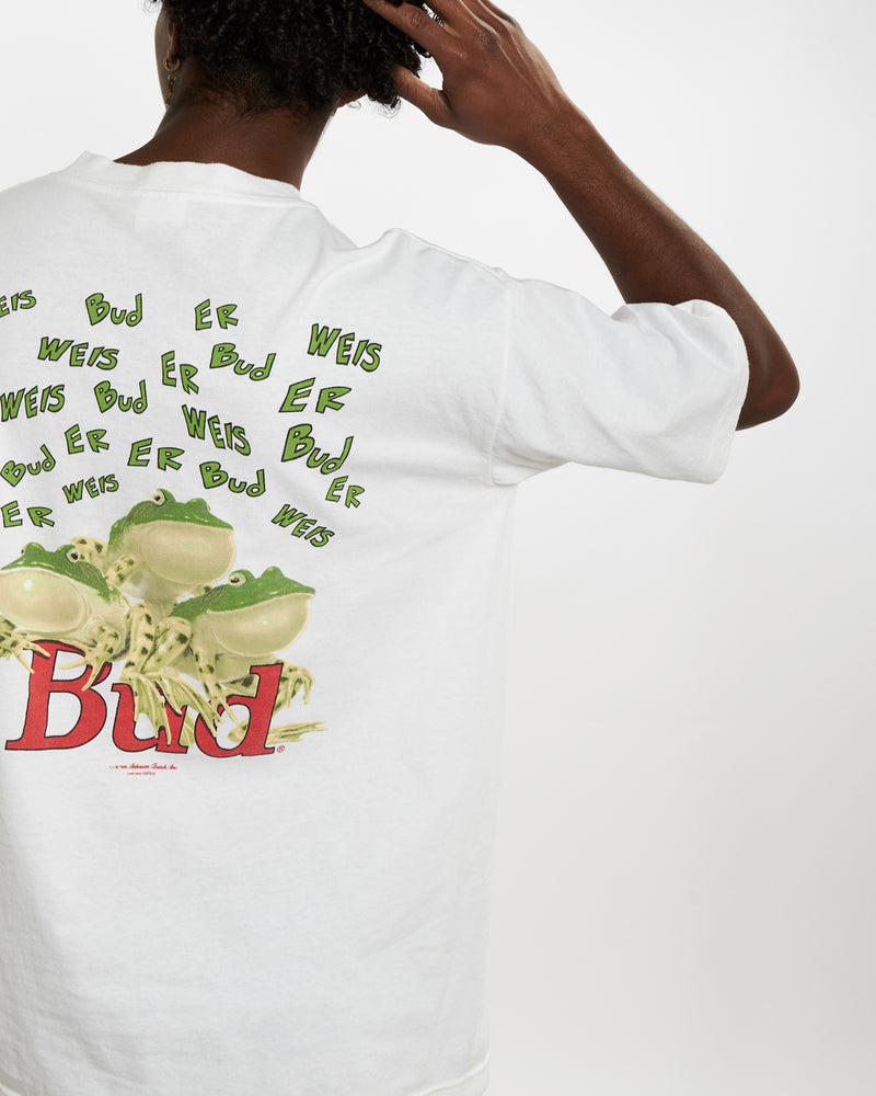 Vintage 1995 Budweiser Tee <br>L , The Real Deal , newtown, sydney, australia, thrift store, opshop, preloved, secondhand, sustainable, retro, antique, 70s, 80s, 90s, 2000s, 00s, fashion, clothing, streetwear, trendy, garment, style, boutique, store, shop, archive, sale, cheap, best, top