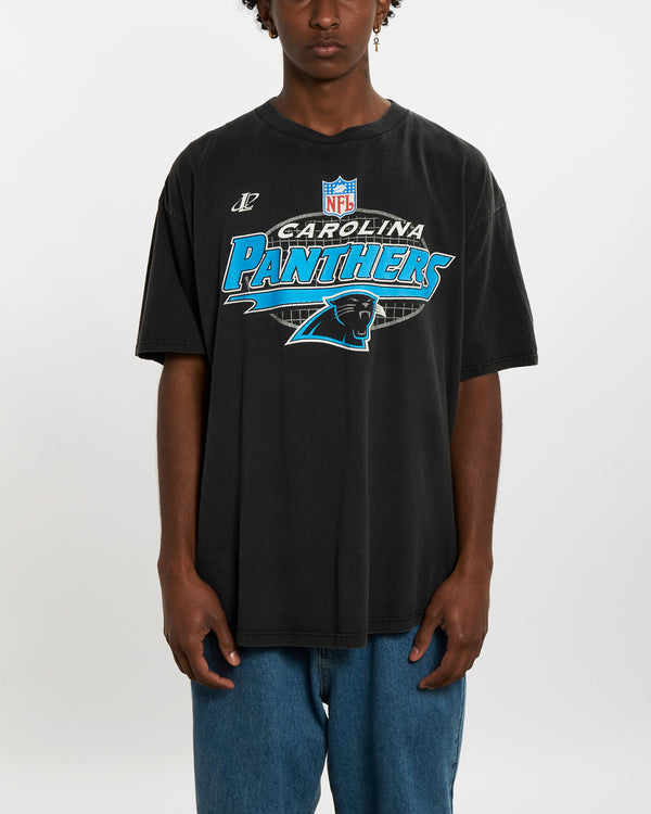 Vintage 90s NFL Carolina Panthers Tee <br>L , The Real Deal , newtown, sydney, australia, thrift store, opshop, preloved, secondhand, sustainable, retro, antique, 70s, 80s, 90s, 2000s, 00s, fashion, clothing, streetwear, trendy, garment, style, boutique, store, shop, archive, sale, cheap, best, top