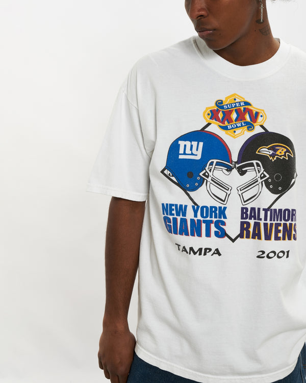 Vintage Giants vs Ravens Super Bowl Tee  <br>L