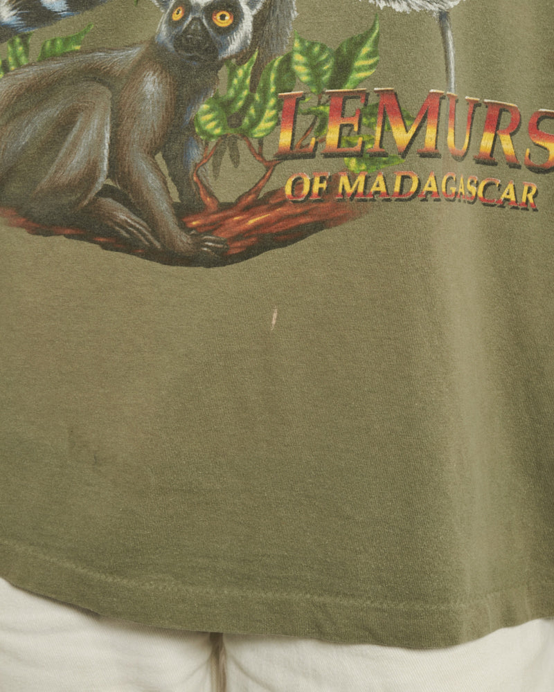 Vintage 90s Wildlife Lemurs Of Madagascar Tee <br>M , The Real Deal , newtown, sydney, australia, thrift store, opshop, preloved, secondhand, sustainable, retro, antique, 70s, 80s, 90s, 2000s, 00s, fashion, clothing, streetwear, trendy, garment, style, boutique, store, shop, archive, sale, cheap, best, top