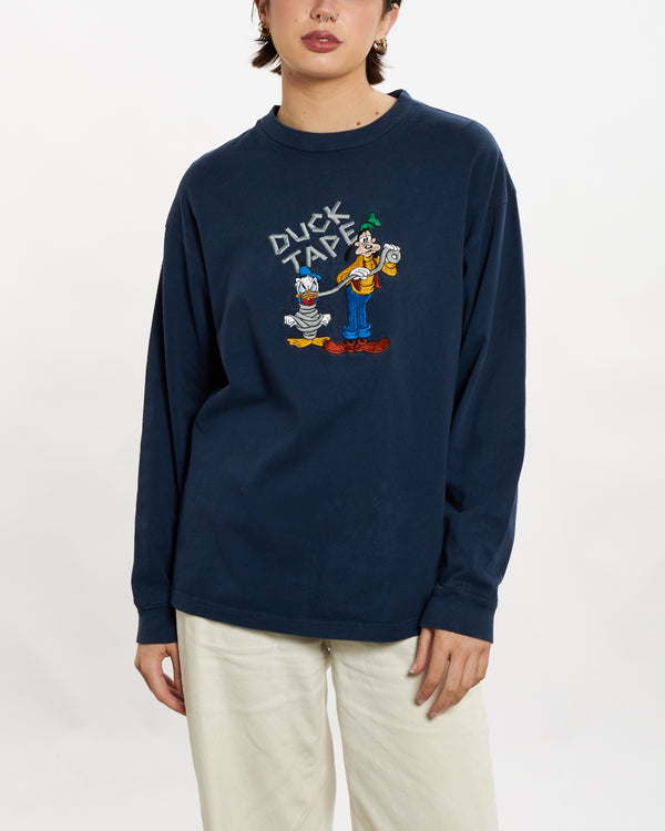 Vintage Disney Mickey Mouse Donald And Goofy Long Sleeve Tee <br>M