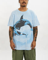 Vintage 90s Wildlife Orca Tee <br>L , The Real Deal , newtown, sydney, australia, thrift store, opshop, preloved, secondhand, sustainable, retro, antique, 70s, 80s, 90s, 2000s, 00s, fashion, clothing, streetwear, trendy, garment, style, boutique, store, shop, archive, sale, cheap, best, top