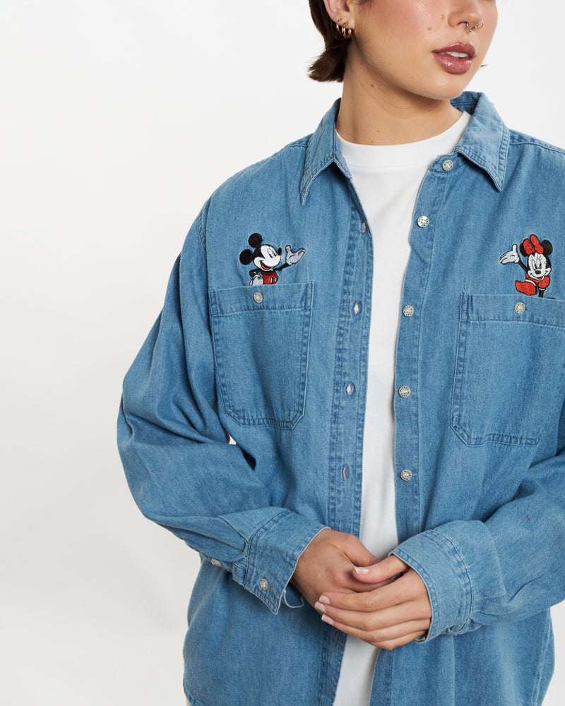 Vintage 90s Disney Mickey Mouse Button Up Shirt <br>M , The Real Deal , newtown, sydney, australia, thrift store, opshop, preloved, secondhand, sustainable, retro, antique, 70s, 80s, 90s, 2000s, 00s, fashion, clothing, streetwear, trendy, garment, style, boutique, store, shop, archive, sale, cheap, best, top