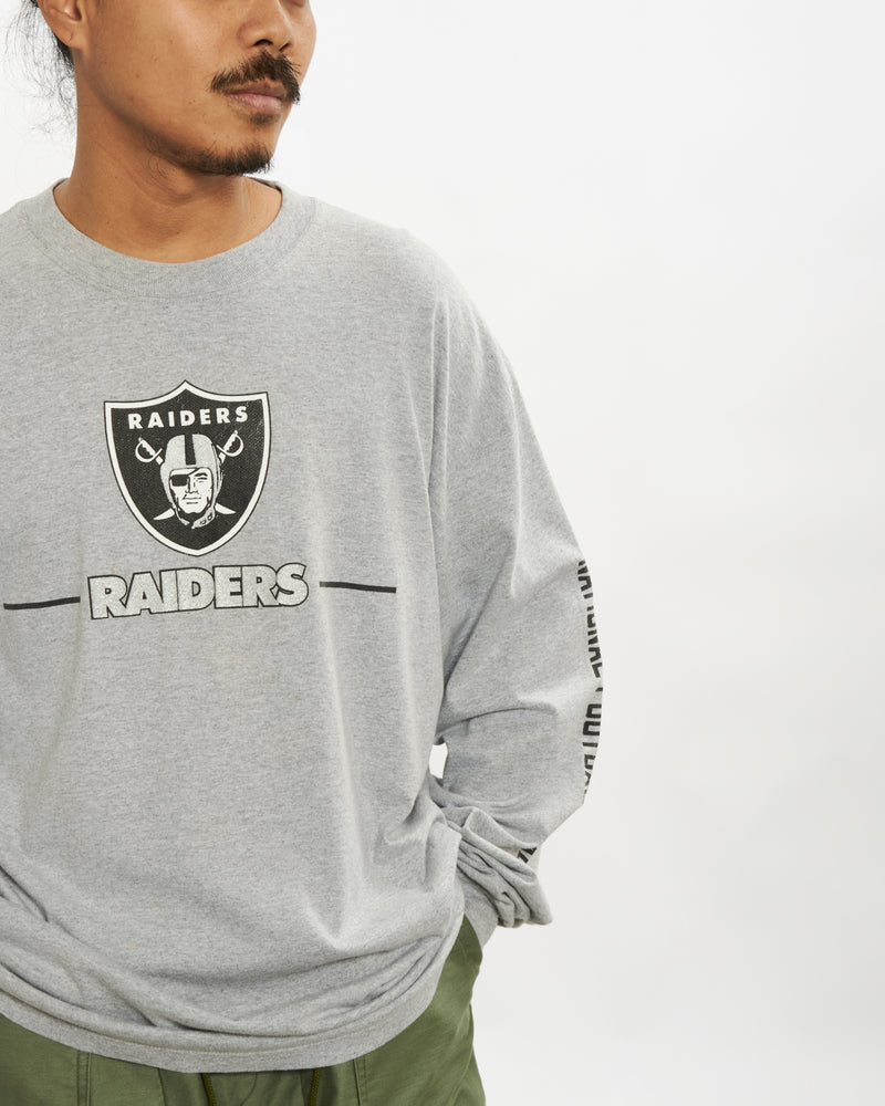 Vintage NFL Los Angeles Raiders Long Sleeve Tee <br>XL , The Real Deal , newtown, sydney, australia, thrift store, opshop, preloved, secondhand, sustainable, retro, antique, 70s, 80s, 90s, 2000s, 00s, fashion, clothing, streetwear, trendy, garment, style, boutique, store, shop, archive, sale, cheap, best, top