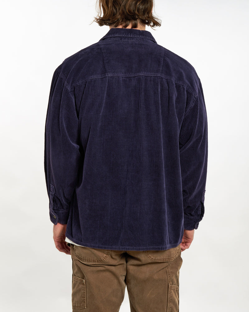 Vintage 90s Corduroy Zip Up Shirt <br>XL , The Real Deal , newtown, sydney, australia, thrift store, opshop, preloved, secondhand, sustainable, retro, antique, 70s, 80s, 90s, 2000s, 00s, fashion, clothing, streetwear, trendy, garment, style, boutique, store, shop, archive, sale, cheap, best, top