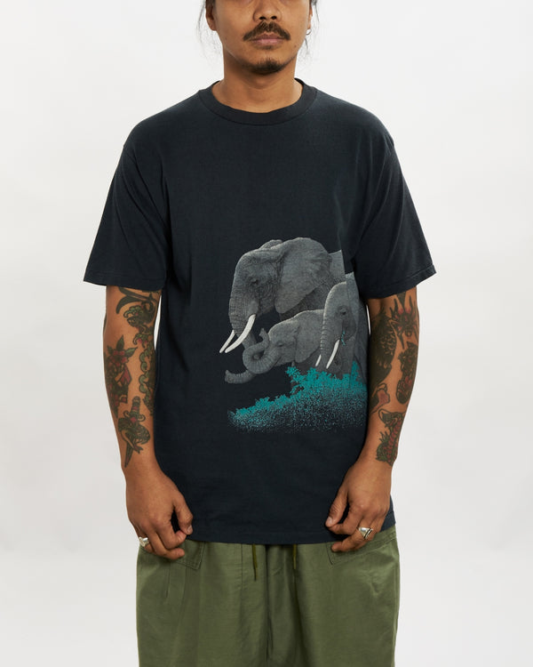 Vintage 90s Wildlife Elephant Tee <br>L , The Real Deal , newtown, sydney, australia, thrift store, opshop, preloved, secondhand, sustainable, retro, antique, 70s, 80s, 90s, 2000s, 00s, fashion, clothing, streetwear, trendy, garment, style, boutique, store, shop, archive, sale, cheap, best, top