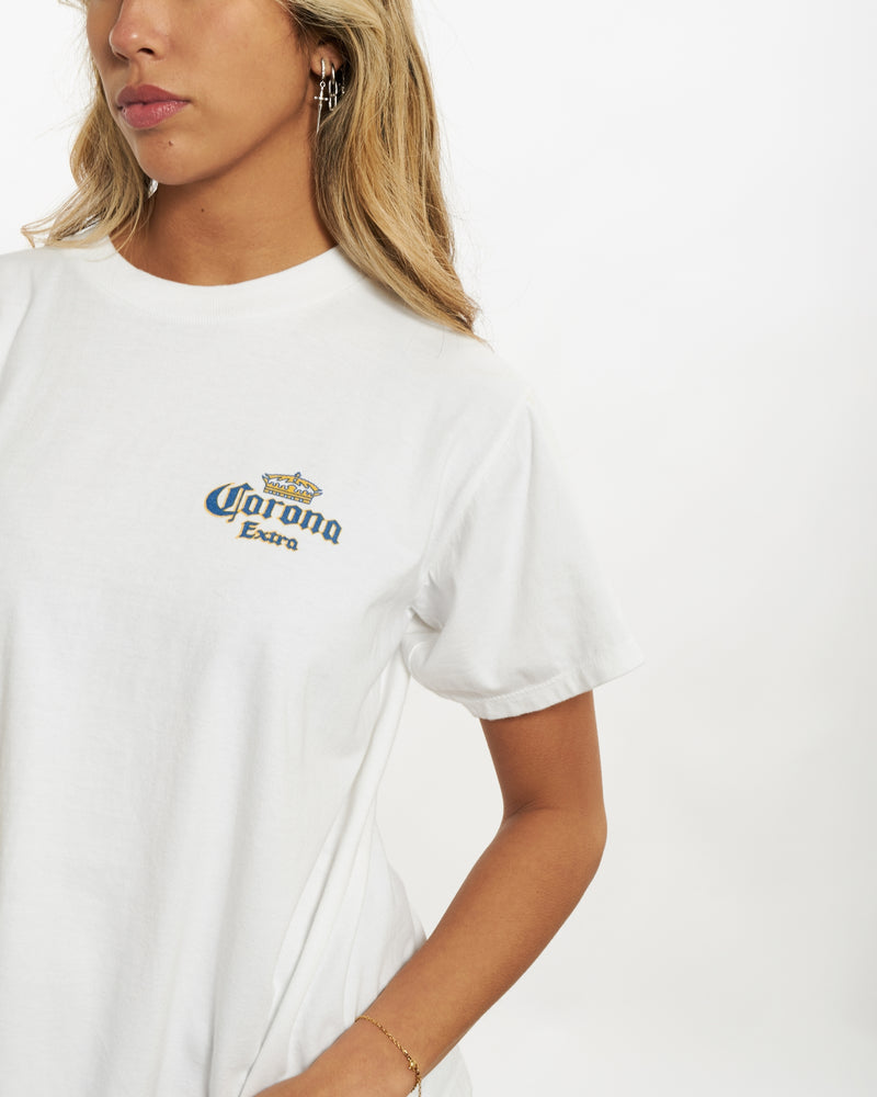 Vintage 90s Corona Tee <br>XS , The Real Deal , newtown, sydney, australia, thrift store, opshop, preloved, secondhand, sustainable, retro, antique, 70s, 80s, 90s, 2000s, 00s, fashion, clothing, streetwear, trendy, garment, style, boutique, store, shop, archive, sale, cheap, best, top