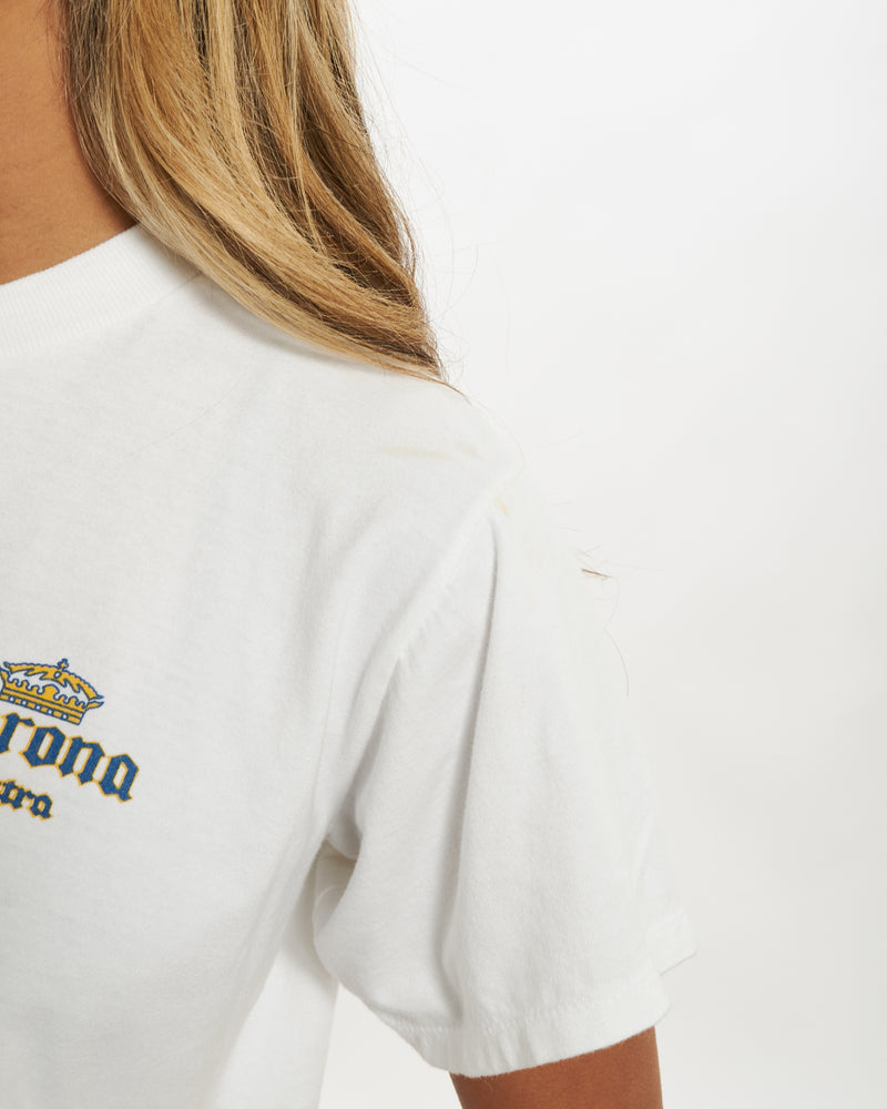 Vintage 90s Corona Tee <br>XS , The Real Deal , newtown, sydney, australia, thrift store, opshop, preloved, secondhand, sustainable, retro, antique, 70s, 80s, 90s, 2000s, 00s, fashion, clothing, streetwear, trendy, garment, style, boutique, store, shop, archive, sale, cheap, best, top