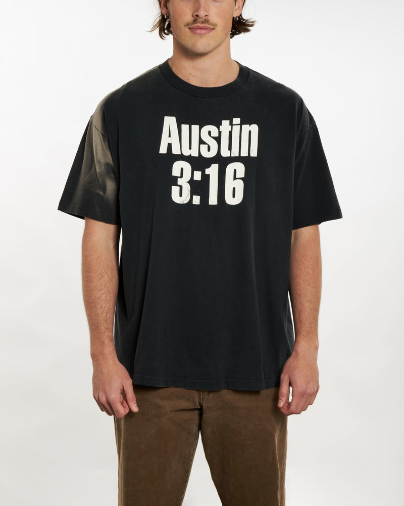 Vintage 90s WWE Wrestling Stone Cold Steve Austin Tee <br>XL , The Real Deal , newtown, sydney, australia, thrift store, opshop, preloved, secondhand, sustainable, retro, antique, 70s, 80s, 90s, 2000s, 00s, fashion, clothing, streetwear, trendy, garment, style, boutique, store, shop, archive, sale, cheap, best, top