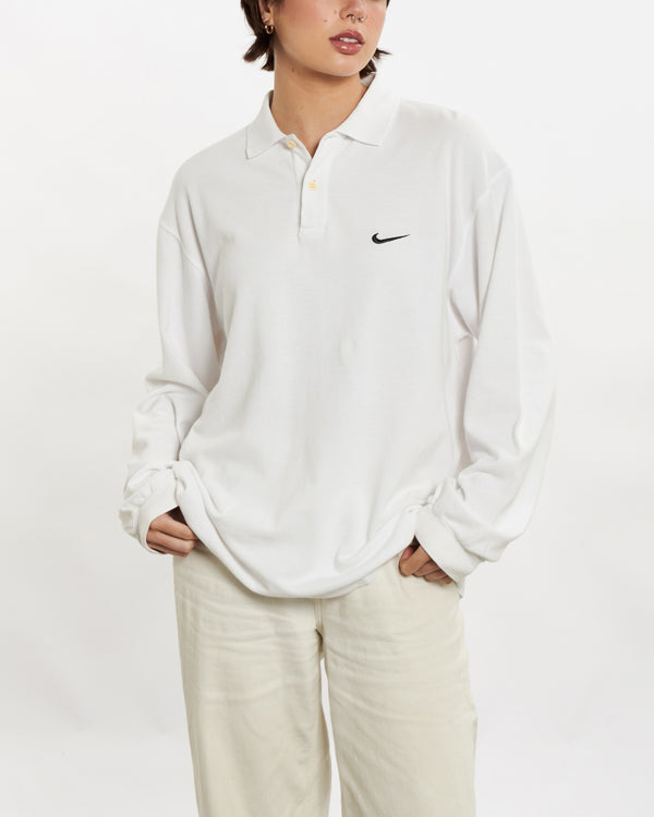 90s Nike Long Sleeve Polo Shirt <br>M