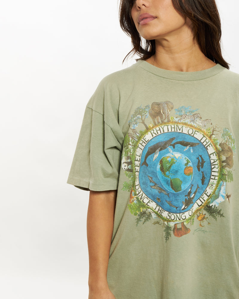 Vintage 90s Earth Wildlife Tee <br>S , The Real Deal , newtown, sydney, australia, thrift store, opshop, preloved, secondhand, sustainable, retro, antique, 70s, 80s, 90s, 2000s, 00s, fashion, clothing, streetwear, trendy, garment, style, boutique, store, shop, archive, sale, cheap, best, top