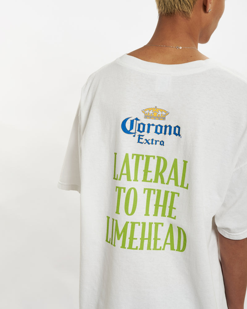 Vintage 90s Corona Limeheads Tee <br>L , The Real Deal , newtown, sydney, australia, thrift store, opshop, preloved, secondhand, sustainable, retro, antique, 70s, 80s, 90s, 2000s, 00s, fashion, clothing, streetwear, trendy, garment, style, boutique, store, shop, archive, sale, cheap, best, top