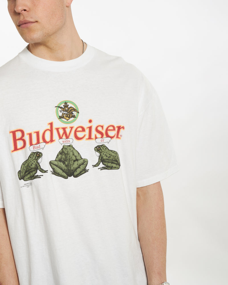Vintage 1995 Budweiser Tee <br>XL , The Real Deal , newtown, sydney, australia, thrift store, opshop, preloved, secondhand, sustainable, retro, antique, 70s, 80s, 90s, 2000s, 00s, fashion, clothing, streetwear, trendy, garment, style, boutique, store, shop, archive, sale, cheap, best, top