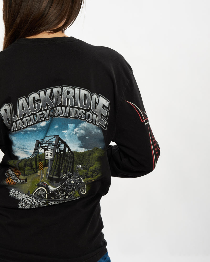 Vintage Harley Davidson Long Sleeve Tee <br>S , The Real Deal , newtown, sydney, australia, thrift store, opshop, preloved, secondhand, sustainable, retro, antique, 70s, 80s, 90s, 2000s, 00s, fashion, clothing, streetwear, trendy, garment, style, boutique, store, shop, archive, sale, cheap, best, top