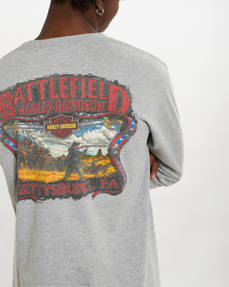 Vintage Harley Davidson Long Sleeve Tee <br>L , The Real Deal , newtown, sydney, australia, thrift store, opshop, preloved, secondhand, sustainable, retro, antique, 70s, 80s, 90s, 2000s, 00s, fashion, clothing, streetwear, trendy, garment, style, boutique, store, shop, archive, sale, cheap, best, top