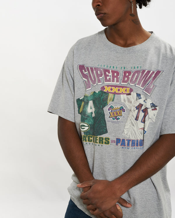 1997 Packers vs Patriots Super Bowl Tee  <br>XL