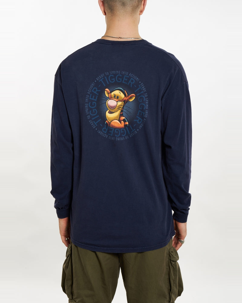 Vintage 90s Disney Winnie The Pooh Tigger Long Sleeve Tee <br>XL , The Real Deal , newtown, sydney, australia, thrift store, opshop, preloved, secondhand, sustainable, retro, antique, 70s, 80s, 90s, 2000s, 00s, fashion, clothing, streetwear, trendy, garment, style, boutique, store, shop, archive, sale, cheap, best, top
