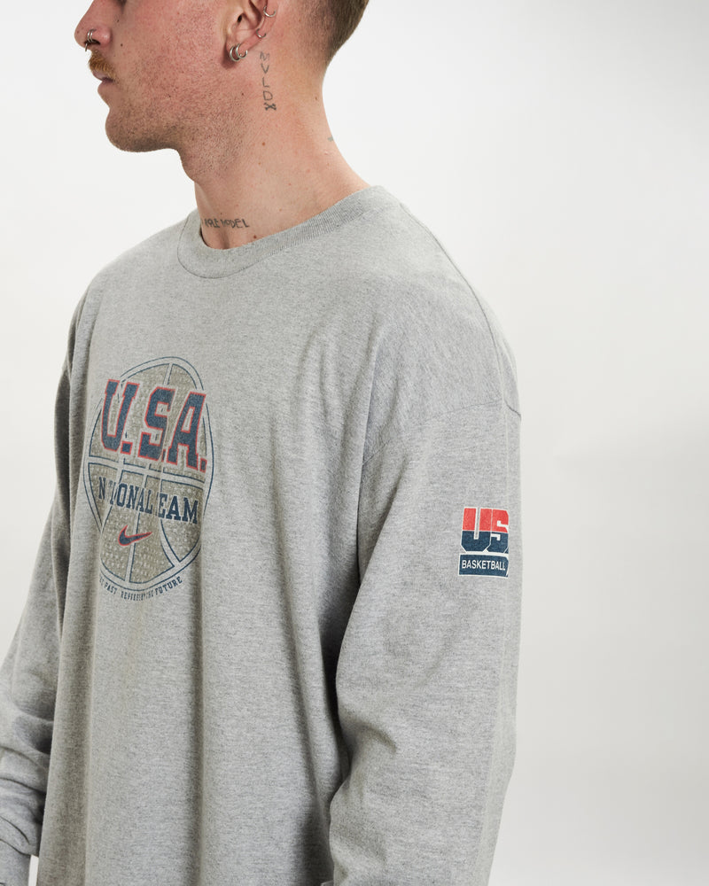 Vintage Nike USA Basketball Team Long Sleeve Tee <br>L , The Real Deal , newtown, sydney, australia, thrift store, opshop, preloved, secondhand, sustainable, retro, antique, 70s, 80s, 90s, 2000s, 00s, fashion, clothing, streetwear, trendy, garment, style, boutique, store, shop, archive, sale, cheap, best, top