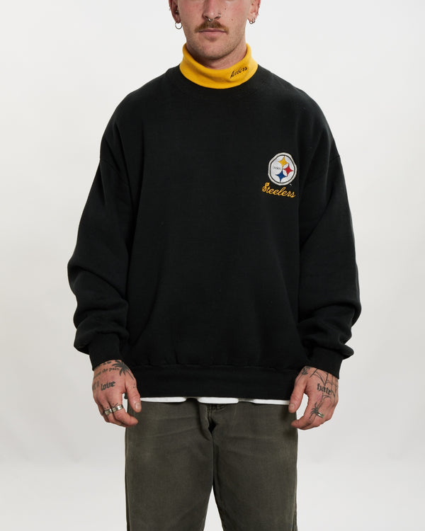 90s NFL Pittsburgh Steelers Turtleneck Sweatshirt  <br>L