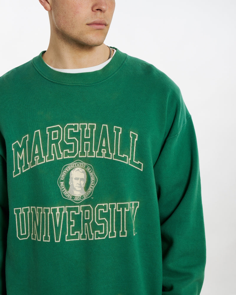 Vintage 90s Marshall University Sweatshirt <br>XL , The Real Deal , newtown, sydney, australia, thrift store, opshop, preloved, secondhand, sustainable, retro, antique, 70s, 80s, 90s, 2000s, 00s, fashion, clothing, streetwear, trendy, garment, style, boutique, store, shop, archive, sale, cheap, best, top
