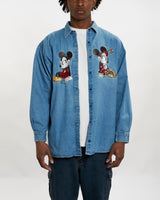 90s Disney Mickey Mouse Button Up Shirt <br>L